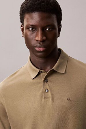 Erkek Regular Fit Monogram Nakışlı Polo T-Shirt - Bej | S