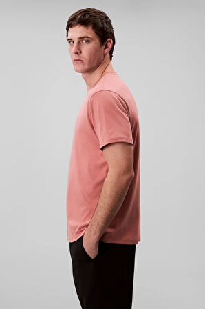 Erkek Somon Renkli Supima Pamuk T-Shirt - Rose | S