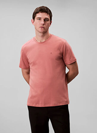 Calvin Klein Bisiklet Yaka Turuncu Erkek T-Shirt LV04LB275GGNQ_SS SUPIMA CHEST EMB C