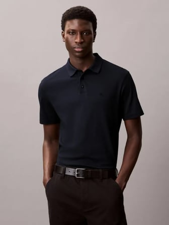 CALVIN KLEIN Erkek Marka Logolu Organik Pamuklu Polo Yakalı Kısa  Kollu Günlük Kullanıma Uygun Şık Görünümlü Lacivert Polo Yaka T-Shirt LV04LB276G CEF