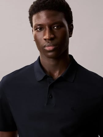 CALVIN KLEIN Erkek Marka Logolu Organik Pamuklu Polo Yakalı Kısa  Kollu Günlük Kullanıma Uygun Şık Görünümlü Lacivert Polo Yaka T-Shirt LV04LB276G CEF