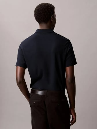 CALVIN KLEIN Erkek Marka Logolu Organik Pamuklu Polo Yakalı Kısa  Kollu Günlük Kullanıma Uygun Şık Görünümlü Lacivert Polo Yaka T-Shirt LV04LB276G CEF