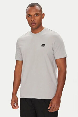 Erkek Logo Patch'li T-Shirt - Gri | S