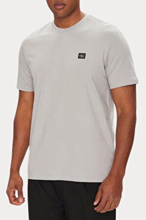 Erkek Logo Patch'li T-Shirt - Gri | S