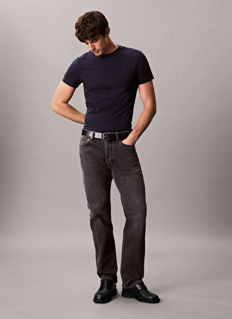 Calvin Klein Bisiklet Yaka Mavi Erkek T-Shirt LV04LC240GCEF_SS SLIM STRETCH COTTO