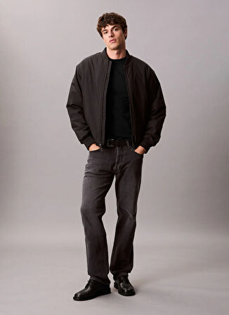 Calvin Klein Bisiklet Yaka Siyah Erkek T-Shirt LV04LC240GUB1_SS SLIM STRETCH COTTO