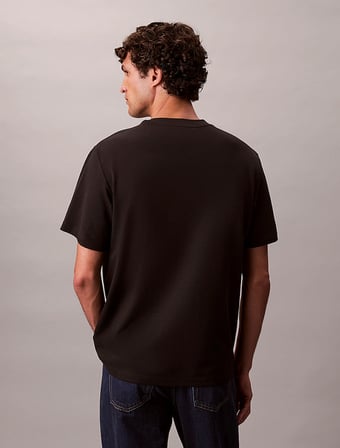 CALVIN KLEIN Erkek Marka Logolu Organik Pamuklu Günlük Kullanıma Uygun Siyah T-Shirt LV04LC241G UB1