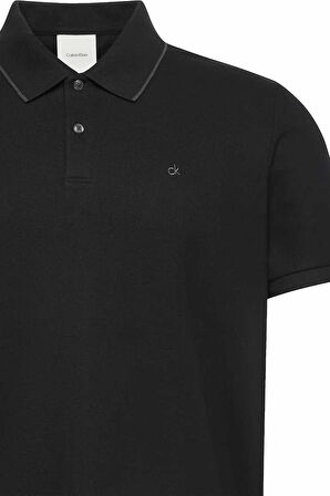 Erkek SS Refined Pique Klasik Polo T-Shirt - Siyah | L