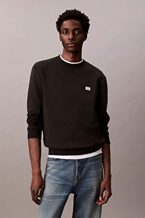 Erkek LS EU 350Terry Badge Sweatshirt - Siyah | M