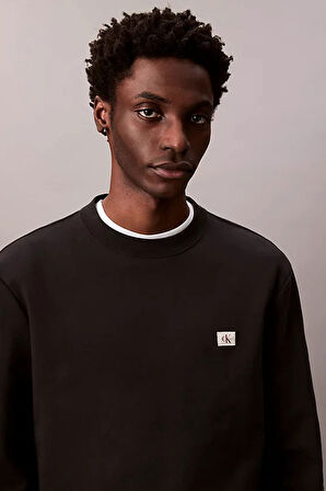 Erkek LS EU 350Terry Badge Sweatshirt - Siyah | M