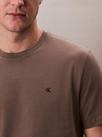 CALVIN KLEIN Erkek Marka Logolu Organik Pamuklu Günlük Kullanıma Uygun Gri T-Shirt LV040HM265 PDK
