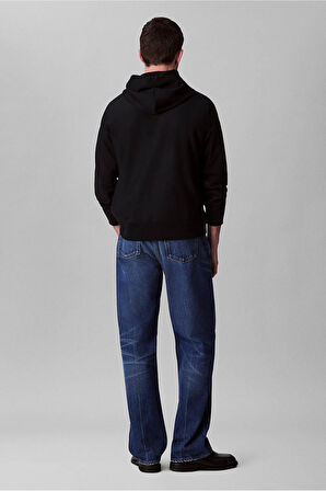 Erkek Premium Terry Monogram Kapüşonlu Sweatshirt - Siyah | L