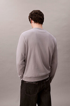 Erkek LS EU 350TERRY Badge Sweatshirt -  Gri | XL