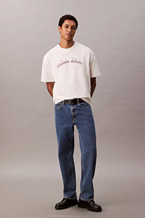 Erkek SS Center Chain Stitch 116 T-Shirt - Beyaz | XS