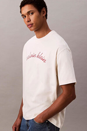 Erkek SS Center Chain Stitch 116 T-Shirt - Beyaz | XS