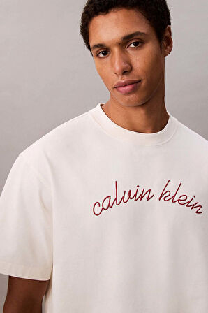 Erkek SS Center Chain Stitch 116 T-Shirt - Beyaz | XS