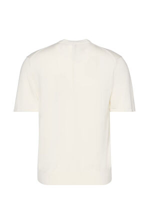 Erkek Kısa Kollu Supima Pamuklu T-Shirt - Ekru | L