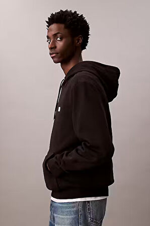 Erkek Regular Fit Logo Yamalı Kapüşonlu Sweatshirt - Siyah | XS