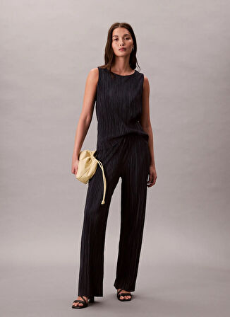 Calvin Klein Yuvarlak Yaka Düz Mavi Kadın Bluz LV044A212GCJM