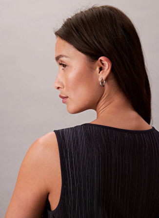 Calvin Klein Yuvarlak Yaka Düz Mavi Kadın Bluz LV044A212GCJM