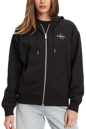 Kadın Boyfriend Fit Kapüşonlu Fermuarlı Sweatshirt - Siyah | XL