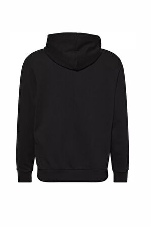 Erkek Kapüşonlu Sweatshirt LS EU Monologo 350Terry - Siyah  | M