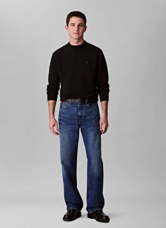 Calvin Klein Jeans Bisiklet Yaka Classic Fit Düz Siyah Erkek Kazak LV04RC309GUB1 LS EZ COTTON CREWNK S