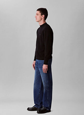 Calvin Klein Jeans Bisiklet Yaka Classic Fit Düz Siyah Erkek Kazak LV04RC309GUB1 LS EZ COTTON CREWNK S