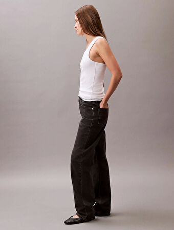 Calvin Klein Jeans SL COTTON RIB SOLID TANK Kadın Beyaz Bluz LV044C219G-YAA