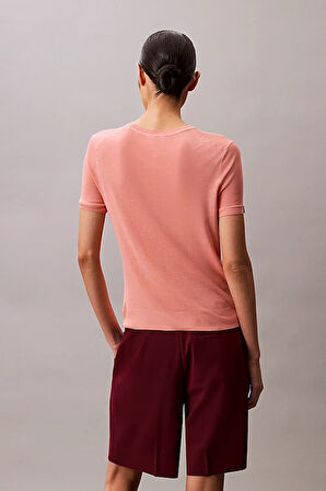Kadın İnce Dokulu Viskoz Triko - Somon | M