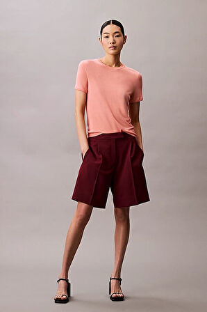 Kadın İnce Dokulu Viskoz Triko - Somon | M