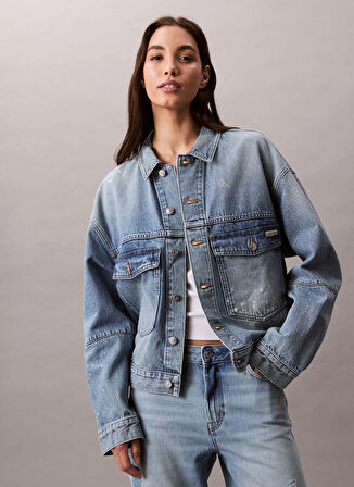 Calvin Klein Jeans Standart Mavi Kadın Ceket LV047C730GX0N
