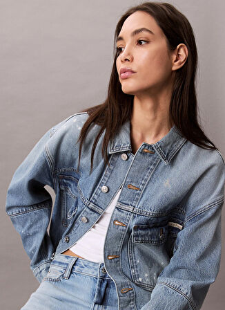 Calvin Klein Jeans Standart Mavi Kadın Ceket LV047C730GX0N