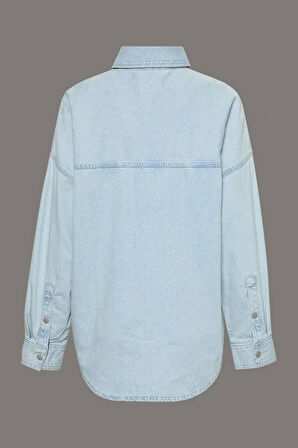 Calvin Klein Jeans Rahat Kesim Keten Denim Kadın Gömlek LV047C709G-X1O
