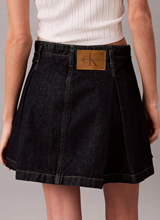 Calvin Klein Jeans Yüksek Bel Mavi Kadın Düz Kısa Etek LV047C717GN8D