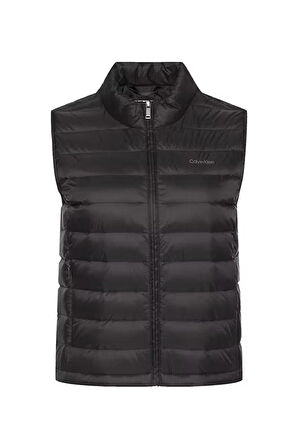 Kadın Regular Fit Dik Yaka Hafif Şişme Yelek - Siyah | XS