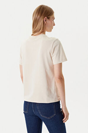 Kadın Monogram Logolu T-Shirt - Bej | M