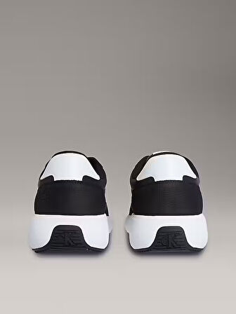 CALVIN KLEIN Erkek Marka Logolu Kalın Tabanlı Elastık Bağcıklı Günlük Kullanıma Uygun Siyah-Beyaz Sneaker YM0YM01370 0GM