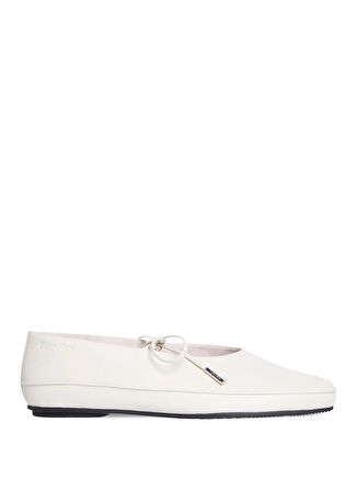 Calvin Klein Deri Beyaz Kadın Babet HW0HW02656