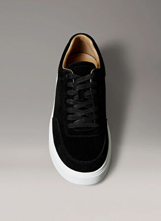 Calvin Klein İnek Derisi Siyah Erkek Günlük Ayakkabı CLEAN CUP LOW LACEUP OXF SU
