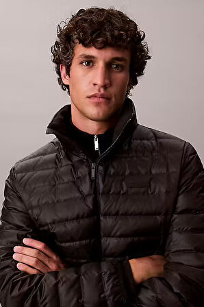 Erkek Regular Fit Kapitone Şişme Mont - Siyah | XS