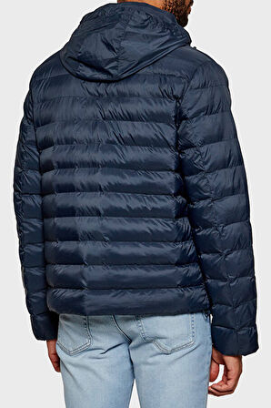 Erkek Regular Kalıp Kapüşonlu Hafif Şişme Mont - Lacivert | XS