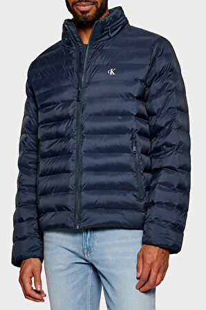 Erkek Regular Kalıp Kapüşonlu Hafif Şişme Mont - Lacivert | XS