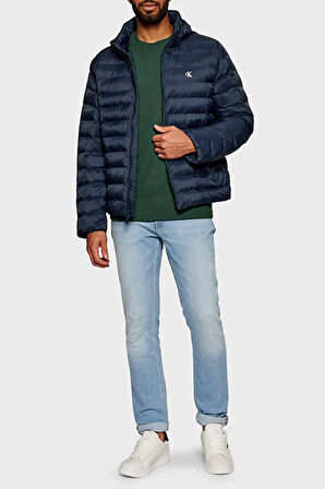 Erkek Regular Kalıp Kapüşonlu Hafif Şişme Mont - Lacivert | XS