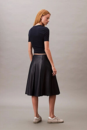 Calvin Klein Jeans Kadın Modal Fitilli Mavi T-shirt LV044C901G-CEF