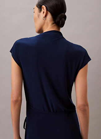 Calvin Klein Gömlek Yaka Düz Mavi Kısa Kadın Elbise LV044C237GVU5