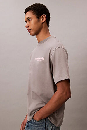 Erkek Relaxed Fit Bauhaus Grafik Baskılı T-Shirt - Gri | M