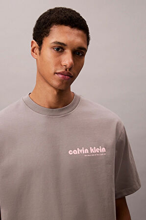 Erkek Relaxed Fit Bauhaus Grafik Baskılı T-Shirt - Gri | M