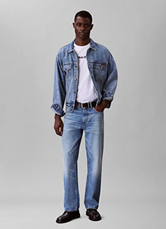 Calvin Klein Jeans Bisiklet Yaka Baskılı Beyaz Erkek T-Shirt LV04RC858GYAA SS GLITCHED LOGO EU C