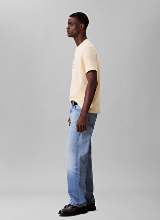 Calvin Klein Jeans Bisiklet Yaka Baskılı Sarı Erkek T-Shirt LV04RC857GRM9 SS CENTER MONOGRAM EU